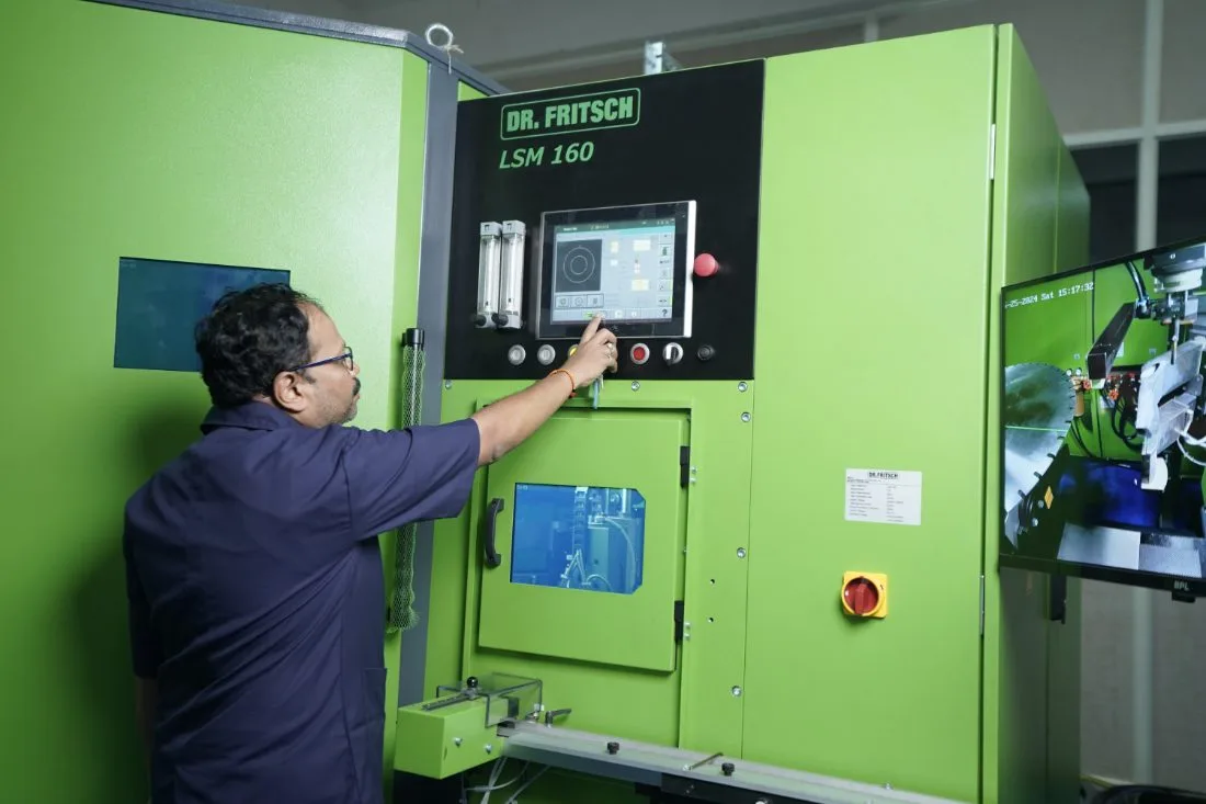 German Dr. Fritsch laser welding machine in operation