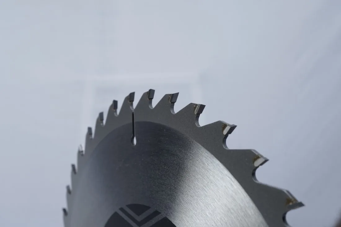 Close up of finished precision diamond blade teeth