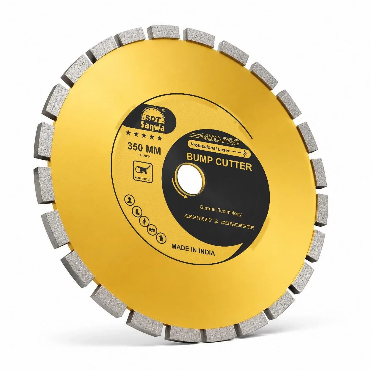 Illustration of a Sanwa 350 mm diamond blade for bump cutters