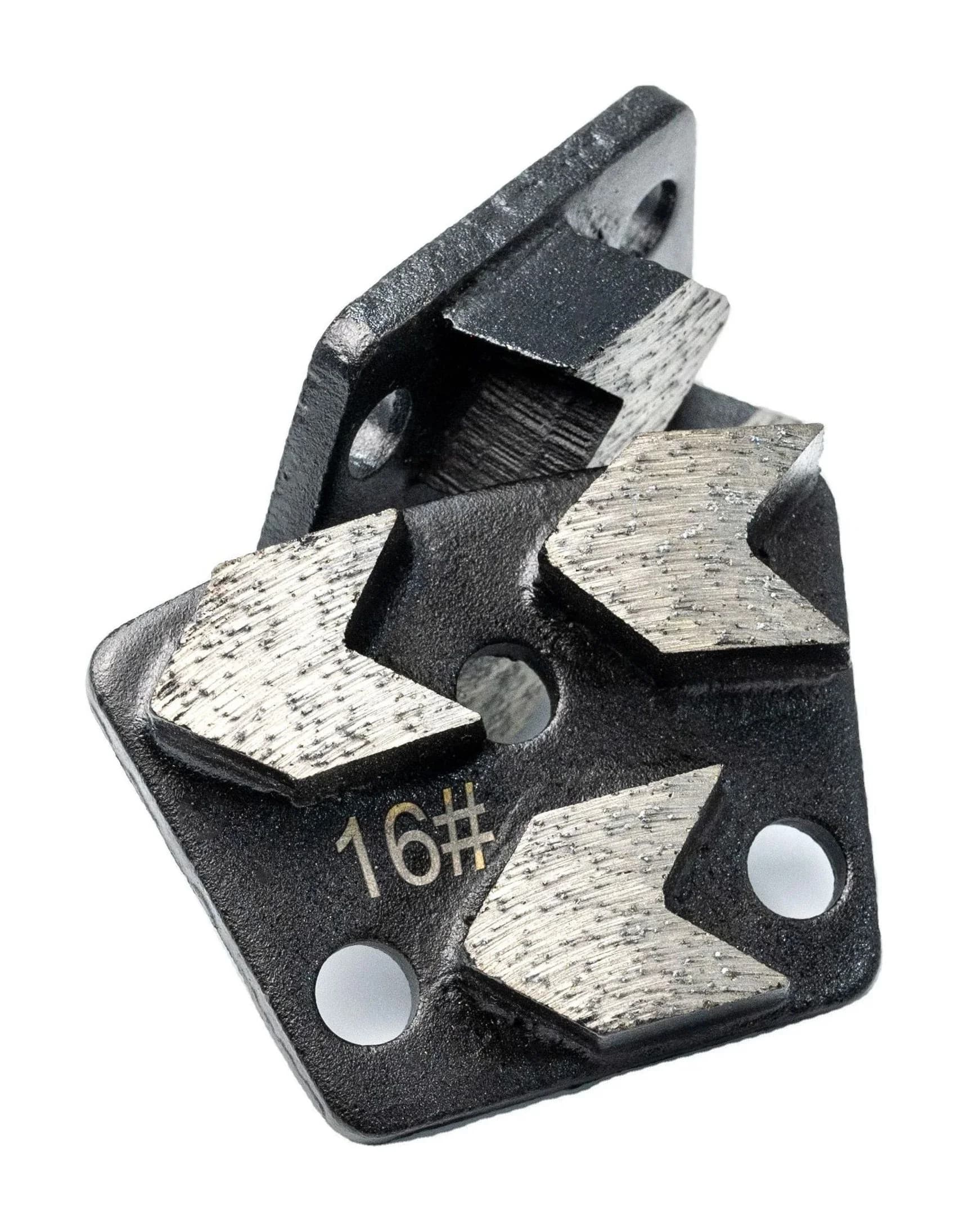 Sanwa floor grinding shoe with three arrow diamond segments, 16# mesh